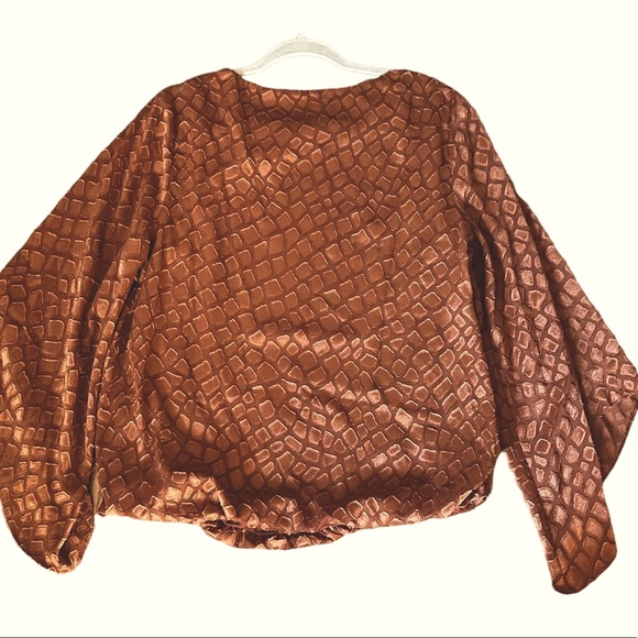 NWT Alfani orange sheer overlay blouse size 1X. E#106 - Picture 4 of 8